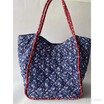 Sac à bandoulière en coton bleu foncé